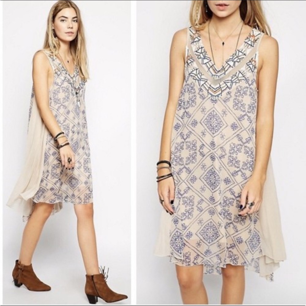 Free People Dress - “Ancient Mystery” beaded boho style